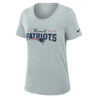 Nike New England Patriots Rivalries Collection Slub Nike Womens Dri-FIT NFL T-Shirt in Grey | 034807R8K-87Z