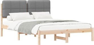 vidaXL Estructura De Cama Con Cabecera Tapizada Gris Claro Vidaxl