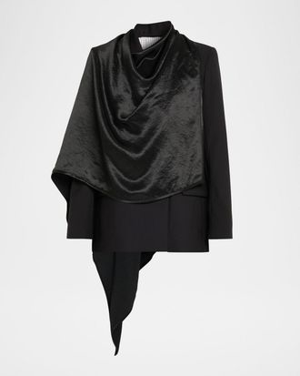 Maria McManus Double-Breasted Cloak Blazer