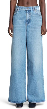Chloé High-Rise Wide-Leg Jeans in Light Wash Denim