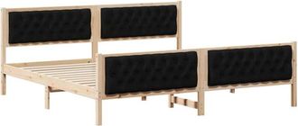 vidaXL Estructura De Cama Negro 200 X 200 Cm Madera De Pino Macizo Vidaxl