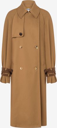 Moschino Cotton blend gabardine trench coat - Brown