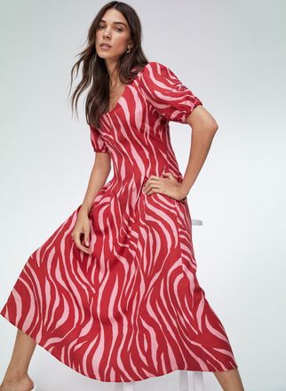 Baukjen Womens Jazlyn Dress with Tencel - Red - Size 14 UK