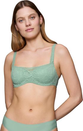 Triumph Balconette-BH TRIUMPH Body Make-Up Illusion Lace, Damen, Gr. 70, Cup C, gr&uuml;n (misty turquoise), Microtouch, Obermaterial: 51% Polyamid, 37% Polyester,