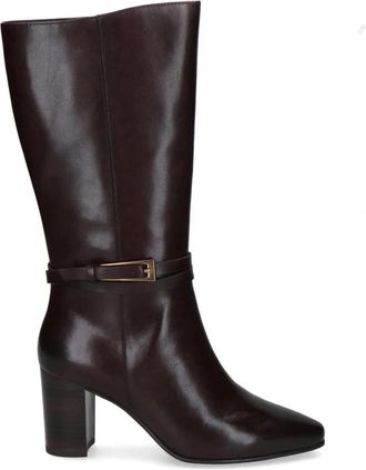 Caprice Lange Laarzen - Dames - Laarzen met Hak - Bruin - 40 EU - Leer - Schoenen