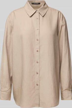 Comma Regular Fit Bluse aus Lyocell-Mix mit Leinen-Anteil in Taupe, Größe 38