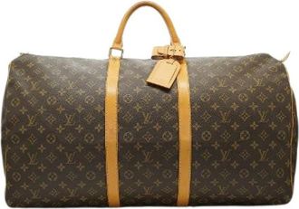 Louis Vuitton Pre-owned Monogram Keepall 60 - Dames - Vintage Weekendtas - Bruin - ONE Size - Leer - Vintage