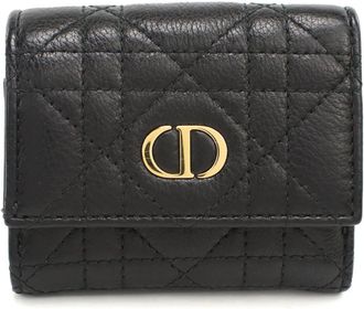 Dior Black Leather Wallet (Tri-Fold) (Pre-Owned)
