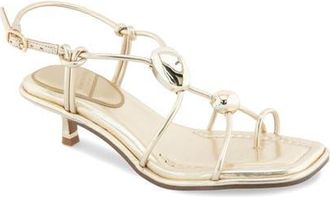 Kenneth Cole Gemma Kitten Heel Sandal in Gold at Nordstrom, Size 9.5