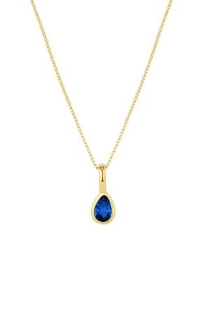 Set & Stones Teardrop Birthstone Necklace in Gold /September at Nordstrom