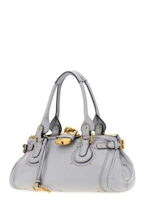 Chlo&eacute; Womens Powder Blue Leather Paddington Shoulder Bag Greyishblue Borse A Mano