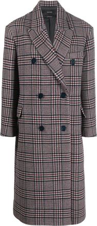 Isabel Marant checked wool coat - women - Viscose/Virgin Wool - 40 - Blue