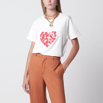 Chlo&eacute; T-shirt bianca con stampa logo ciliegie