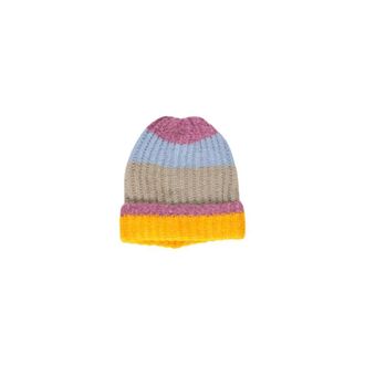 Pieces Gele Acryl Muts Vrouwen Herfst/Winter Collectie - Dames - Hoeden - Veelkleurig - ONE Size - Polyester - Accessoires
