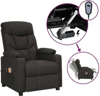 vidaXL Sill&oacute;n De Masaje El&eacute;ctrico Tela Negro Vidaxl