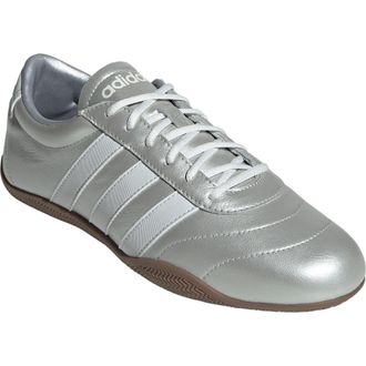 adidas Grand Court Lo Sneaker in Silver Met/Crystal White/Gum at Nordstrom Rack, Size 8.5