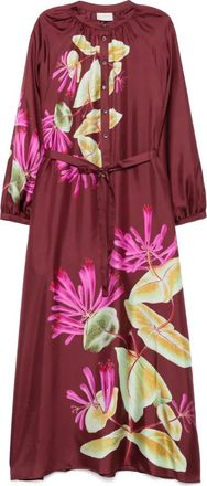 Pierre-Louis Mascia Abito lungo con stampa a fiori - Rosso
