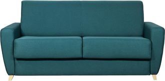 Miliboo Sof&aacute; Cama N&oacute;rdico Azul Petr&oacute;leo Con Colch&oacute;n De 18 Cm Graham