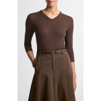 Vince Cashmere & Silk Knit Sweater in Bark at Nordstrom, Size Xx-Small