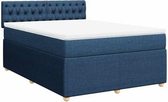 vidaXL Vidaxl - Cama Box Spring Con Colch&oacute;n Tela Azul 140x200 Cm
