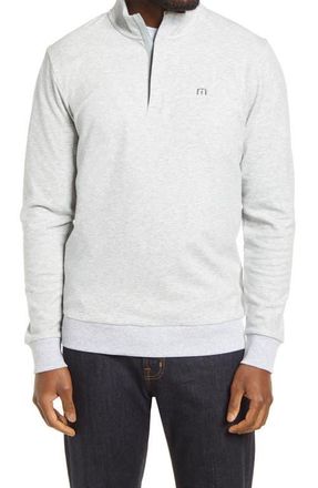 Travis Mathew Cloud 2.0 Quarter Zip Pullover in Heather Light Grey at Nordstrom, Size Xxx-Large