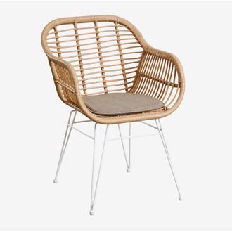 Sklum Pack De 2 Sillas De Comedor En Mimbre Sint&eacute;tico Zole Sklum