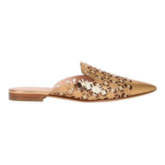 Alberta Ferretti Puntige Mules - Dames - Slip ons - Geel - 39 EU - Leer - Schoenen