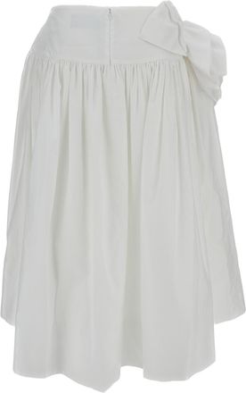 Simone Rocha White Pressed Rosette Basque Cotton Skirt