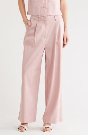 French Connection Twill Wide Leg Pants in Mauve Pink at Nordstrom Rack, Size X-Small
