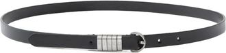 Pinko Cintura in pelle con placca logo - Nero