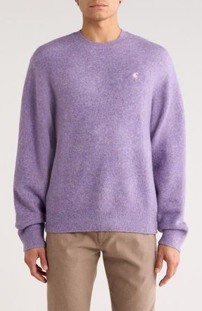 Carhartt Work in Progress Curtis Heathered Crewneck Sweater in Tangled Phlox at Nordstrom, Size X-Small