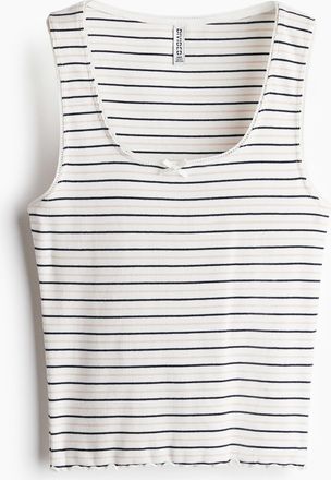 H&M Tanktop aus Pointelle-Jersey - White