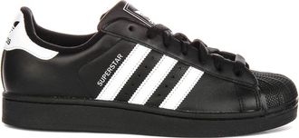 adidas Sneakers, male, Black, 9 1/3 UK, Superstar II Leather Trainers
