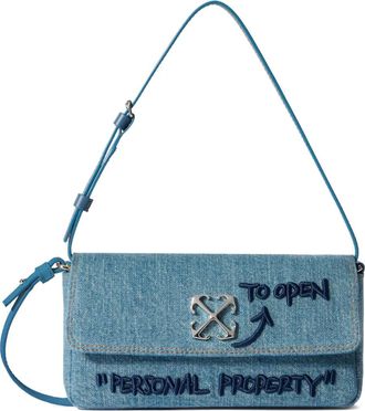 Off-white Jitney 0.7 denim arrow bag - Blue