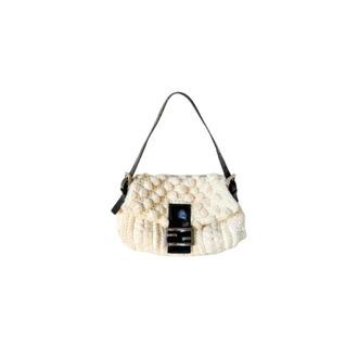 Fendi Pre-owned Satin fendi-bags - Dames - Vintage Handtas - Beige - ONE Size - Wol - Vintage
