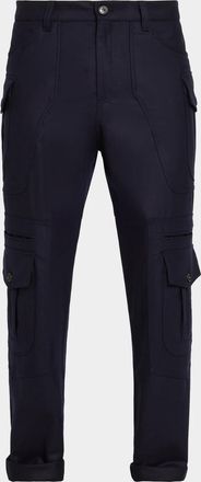 Brunello Cucinelli Men & apos;s Flannel Tapered Cargo Pants