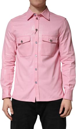 Dolce & Gabbana Pink Cotton Collared Men Button Down Mens Shirt (Pre-Owned)