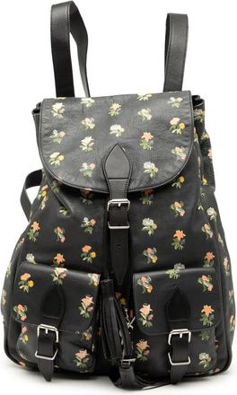 Saint Laurent Pre-owned Saint Laurent Leather Prairie Floral Printed Festival Backpack Ladies GNR415195 0116
