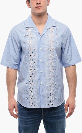 Dsquared2 Camicia SUNSET BOWLING a Righe con Broderie Anglaise Dsquared2