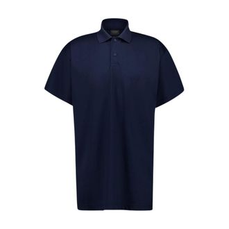 Balenciaga Navy Blue Intertwined Katoenen Polo - Heren - Tops - Blauw - Maat: M Katoen