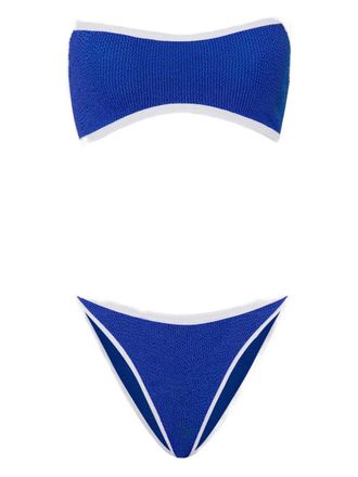 Hunza G Tyler bikini met contrasterende afwerking - Blauw