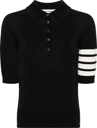 Thom Browne Wool 4-bar Relaxed Polo