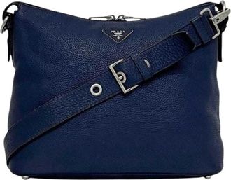 Prada Pre-owned Vintage Schoudertas - Dames - Vintage Schoudertas - Blauw - ONE Size - Leer - Vintage