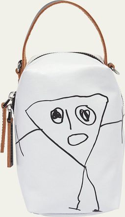 Plan C Pili Graphic-Print Leather Bucket Bag
