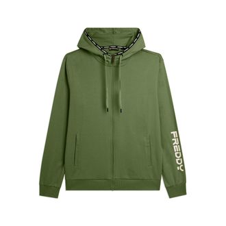 Freddy Felpa con cappuccio e zip in cotone interlock