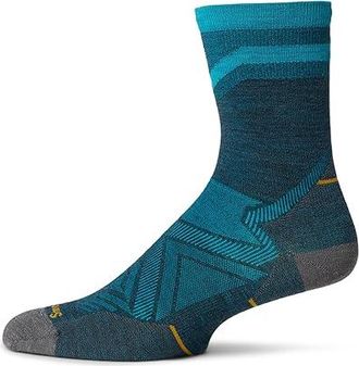 Smartwool Run Zero Cushion Pattern Mid Crew Socks Mens Crew Cut Socks Shoes Twilight Blue : XL (Mens Shoe 12-14.5), Merino/Nylon/Wool
