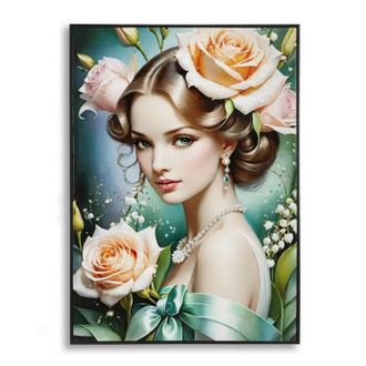Mauro Ferretti Panel Mural Mauro Ferretti Retrato Femenino Negro 72x102 Cm