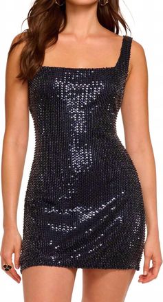 Ramy Brook Andrea Beaded Sequin Mini Dress In Navy