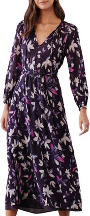Bella Dahl Womens Smocked Back Maxi Dress In Floral Plum Print