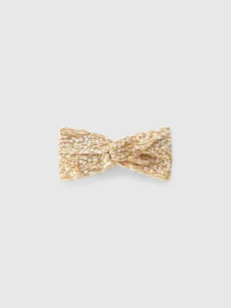 Missoni Headband In Lam&eacute; Viscose With Lace Pattern And Sequins in Gold& White at Nordstrom